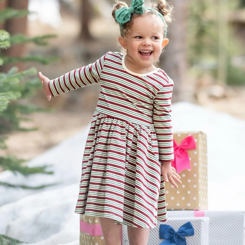 Ruffle Butts Rugged Holiday Christmas Peppermint Stripe Twirl Dress‎ NWT 12-18 M